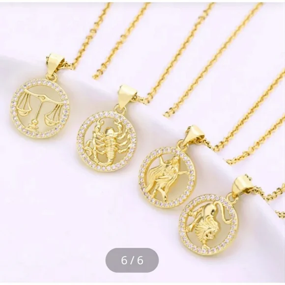 I'll Try & Restock Sagittarius Pendant Inlaid Zircon Gold Plated Stainless Steel - Picture 10 of 14